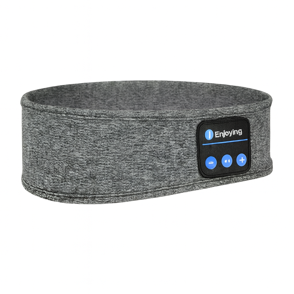 Grijze Bluetooth slaap-hoofdband productfoto.
