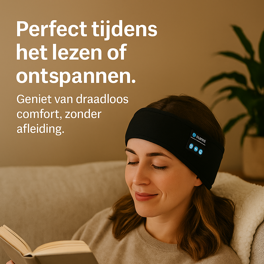 Bluetooth slaap-hoofdband ideaal voor lezen of ontspannen.