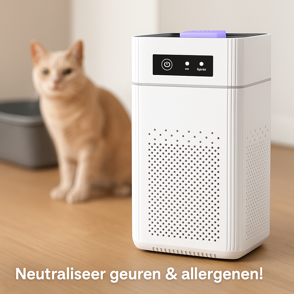 Luchtreiniger neutraliseert geuren en allergenen van huisdieren