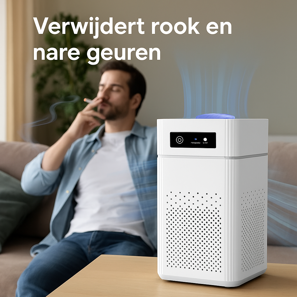 Luchtreiniger verwijdert rook en nare geuren in huis