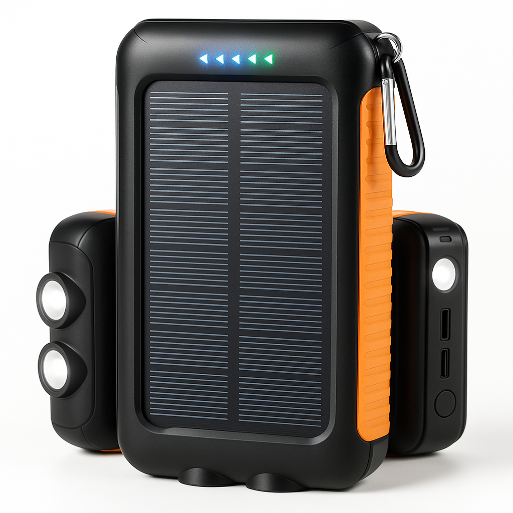 Solar powerbank 38800mAh waterdicht in oranje uitvoering