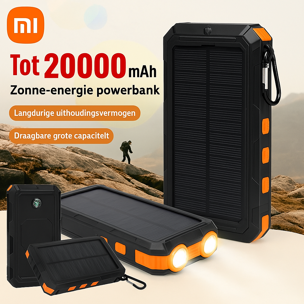 SolarCharge™ Draagbare Powerbank – Opladen met Zonne-energie