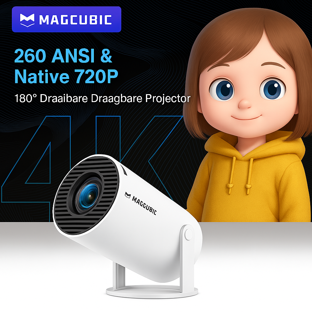 Transpeed HY300 Pro Mini Beamer 720P 4K Wifi6 – Android 11 Projector