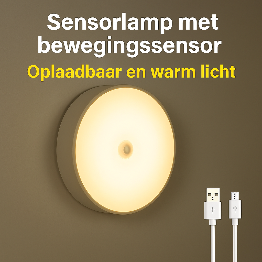 SenseGlow™ LED Bewegingssensor Nachtlamp – Slim, Oplaadbaar & Draagbaar