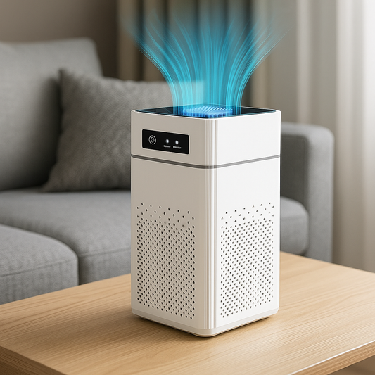 Moderne luchtreiniger met ionisator voor frisse lucht in de woonkamer
