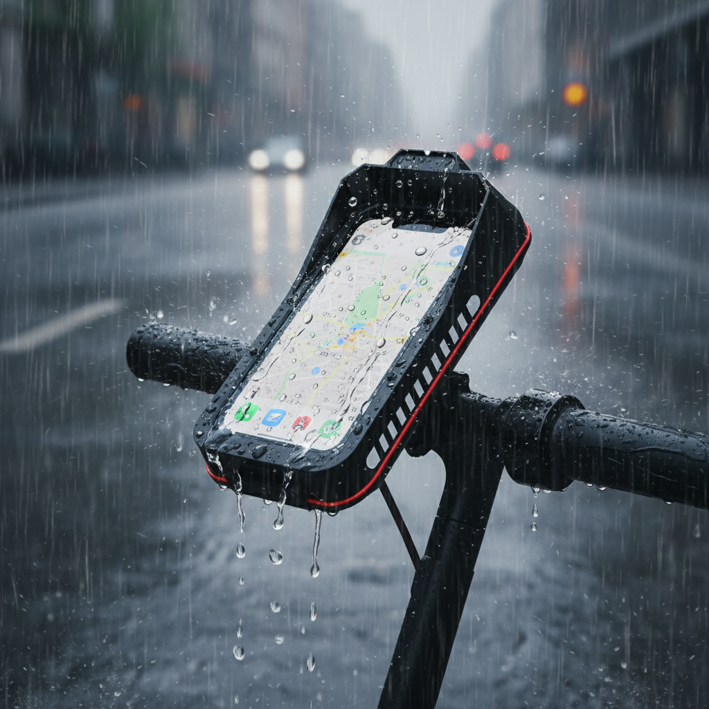 Ridelock op scooter in natte omstandigheden